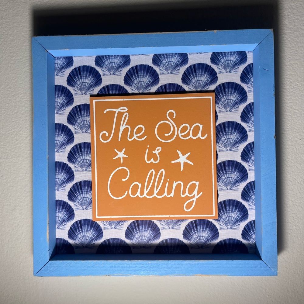 Small blue Sea inspired wall frame for bedroom